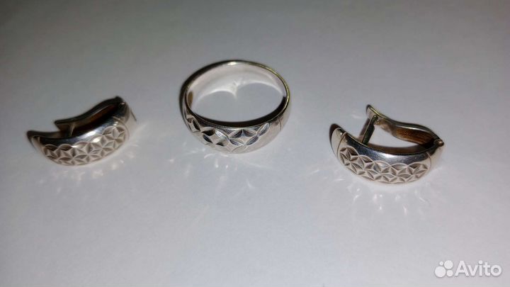 Серьги с кольцом комплект