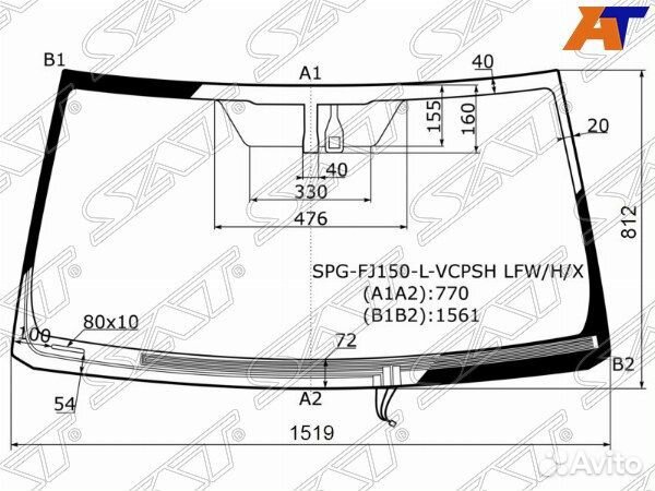 Стекло лобовое lexus GX460