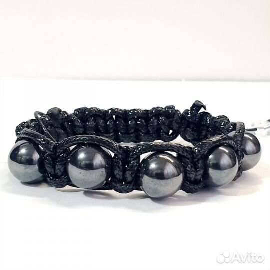 Продам браслет Шамбала чёрный с бусинами гематита