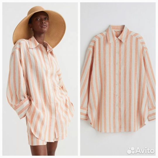 Новая рубашка H&M лён