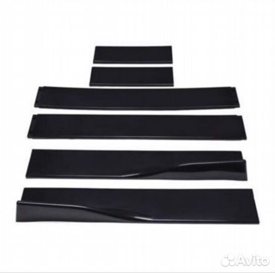Пороги универсальные во всю длину 2 метра черный