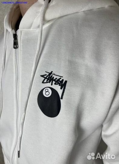 Зип худи Stussy белое (Арт.35867)