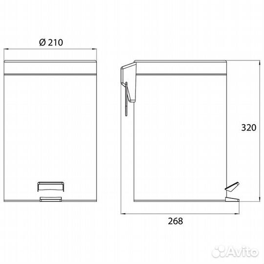 Emco System2 Мусорный контейнер с крышкой, 5 литр