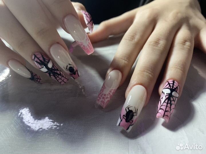 Маникюр гель-лак наращивание