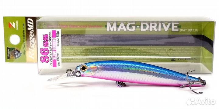 Zipbaits Rigge MD 86SS (9 цветов). Оригинал