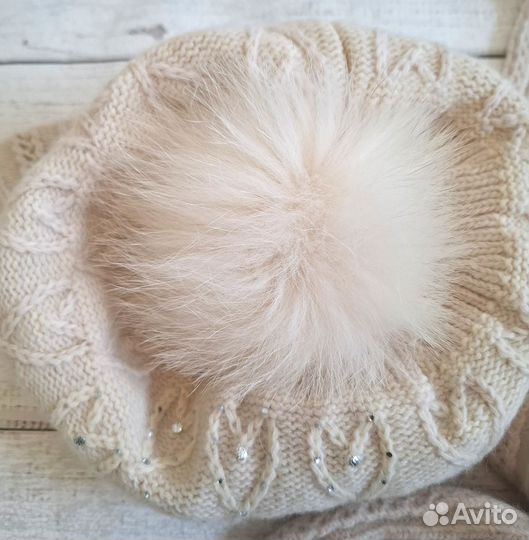 Комплект шапка и шарф осень-зима для девочки