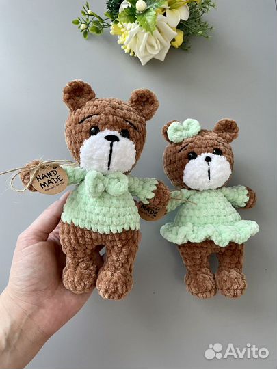 Вязаный мишка, плюшевый медведь, мишка Тедди
