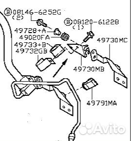 Элементы крепления шланга гур Ниссан Мурано Z-50