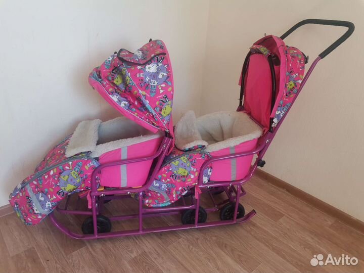 Детские санки коляска для двойни