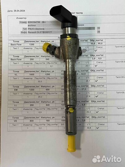 Форсунка б/у Siemens Euro 4 8200294788 Рено 1.5 DC
