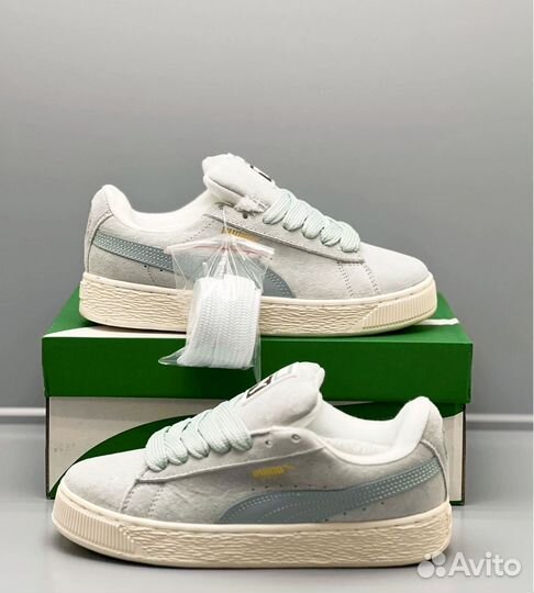 Кроссовки женские зимние puma suede xl мятные