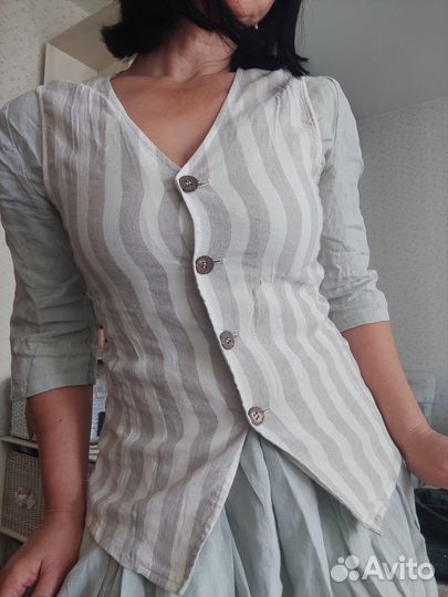 Жилет льняной