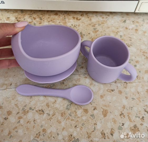 Набор посуды для малышей силиконовый