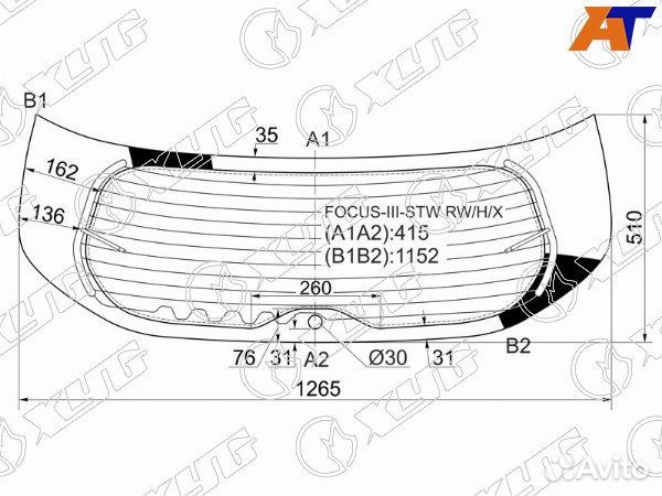 Стекло заднее ford focus