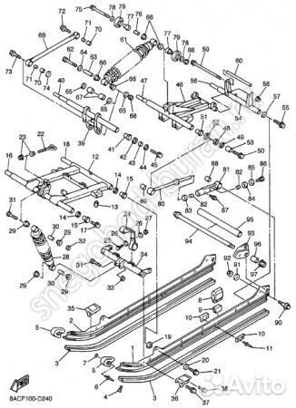 Вал подвески снегохода Yamaha VK 540 3.Оригинал