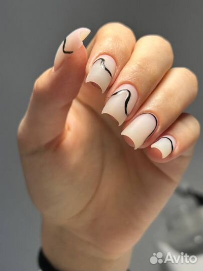 Маникюр с покрытием гель лак Наращивание