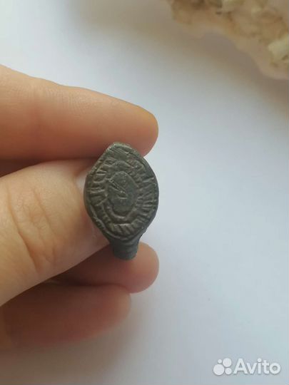 Старинное кольцо перстень печатка 14-15 век