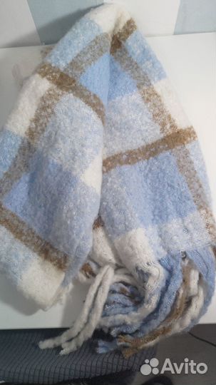 Шарф/палантин Zolla голубой в клетку