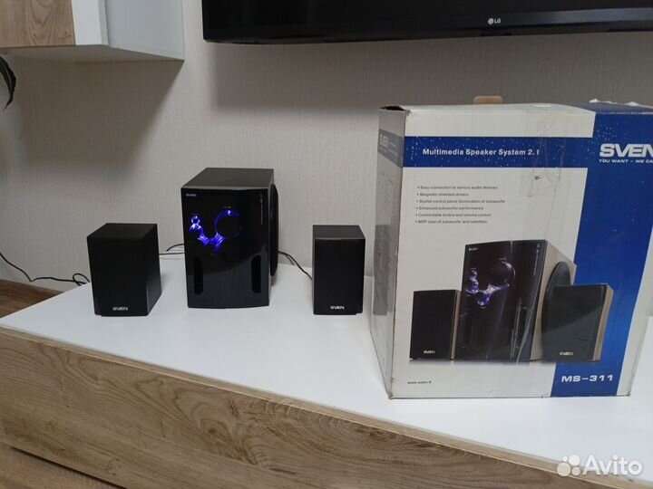 Колонки + сабвуфер 2.1 Sven