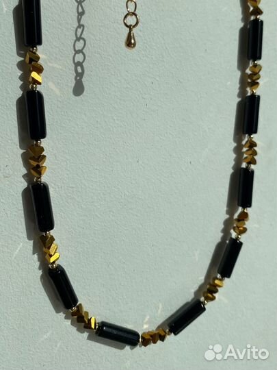 Колье чокер натуральный агат