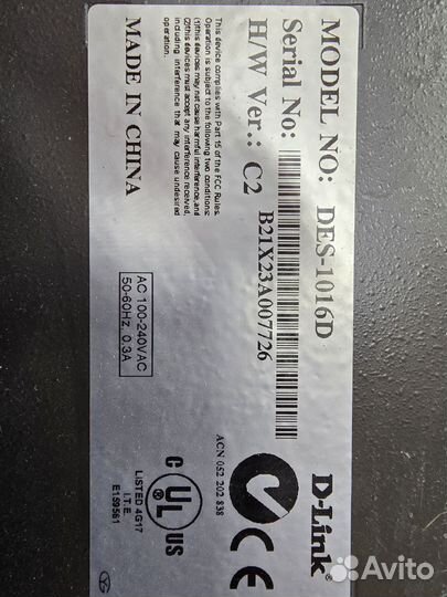 Коммутатор D-Link DES-1016D