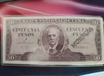 Нумизматика, кубинская банкнота номиналом 50 песо