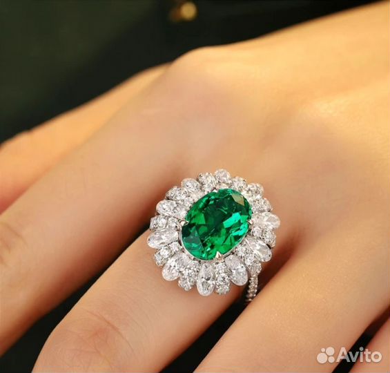 Кольцо серебро 925 пробы с сапфиром 4 ct