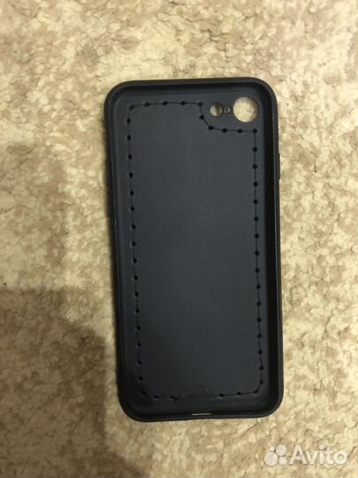 Кожаный чехол-бампер айфон 7, 8, SE с гербом