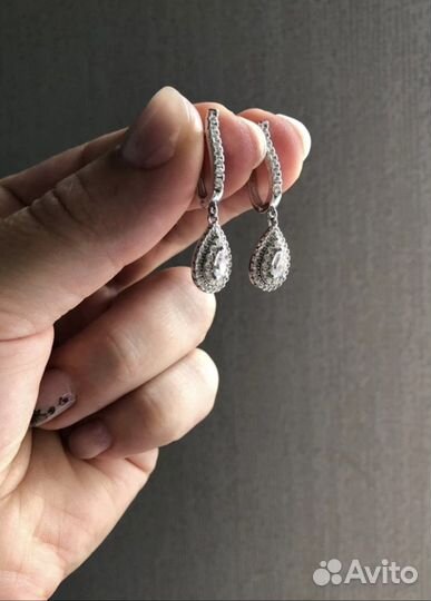 Серьги серебро 925 фианит