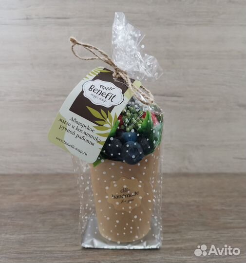 Мини-букет из мыла ручной работы «Смузи из ягод»