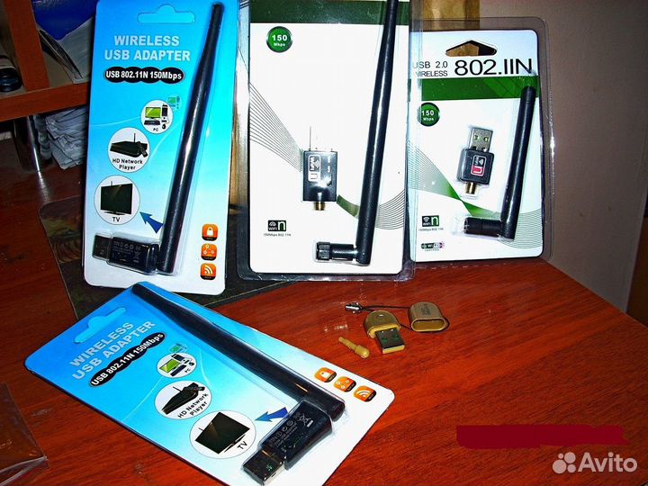 150 Мбит/с USB WiFi сетевой адаптер с антенной 5dB