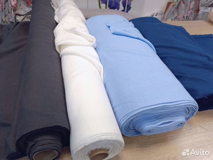 Ткань лён с эффектом мятости на отрез