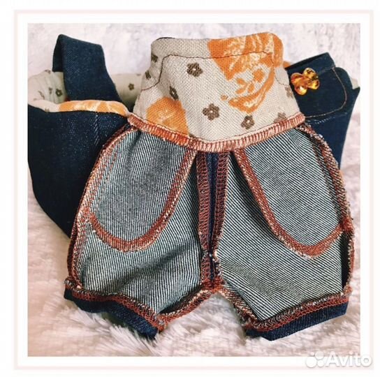 Джинсовый комбинезон для ванильного пупса