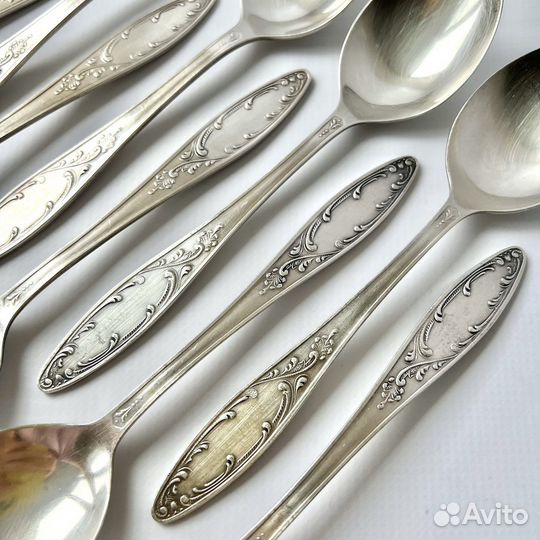 Мельхиор Ложки СССР Пламя столовые приборы