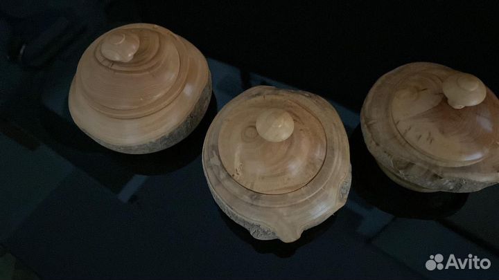 Самшит Шкатулка(Мраморный), Солонка/Десертница Сам