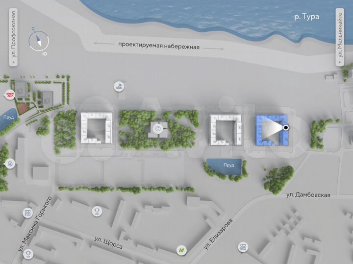 2-к. квартира, 52,5 м², 13/16 эт.