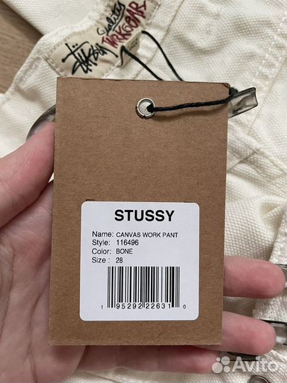 Джинсы stussy canvas work pant