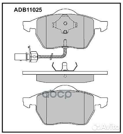 Колодки тормозные дисковые перед ADB11025 A