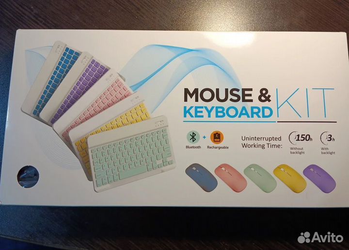 Беспроводная клавиатура + мышь с подсветкой