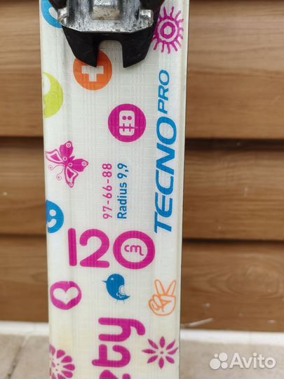 Горные лыжи детские 120 см с креплениями