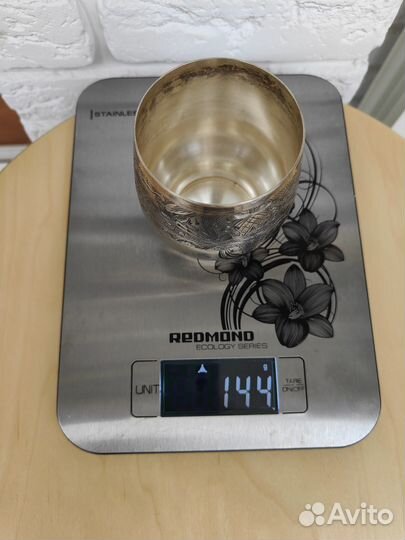 Серебряный стакан, стопка, рюмка, бокал