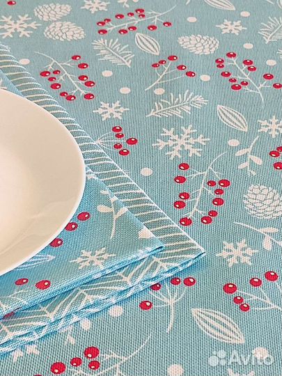 Скатерть хлопок Новогодняя 145х145см