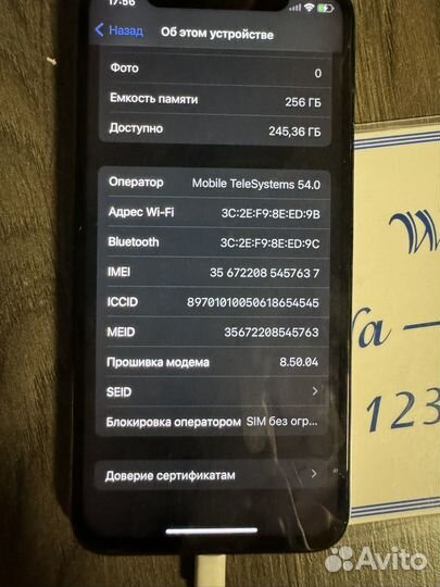 iPhone X, 256 ГБ