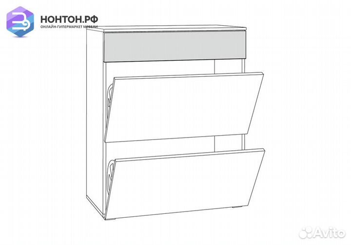 Тумба для обуви Остин 16.121 белый шагрень / дуб в