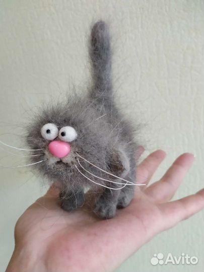 Кот Толик) валяная игрушка