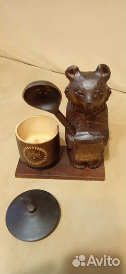 Медведь с ложкой деревянный