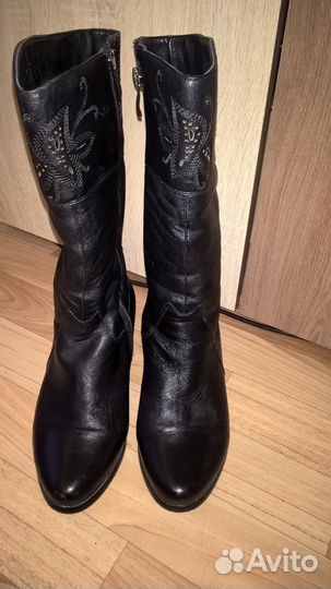 Кожаные сапоги