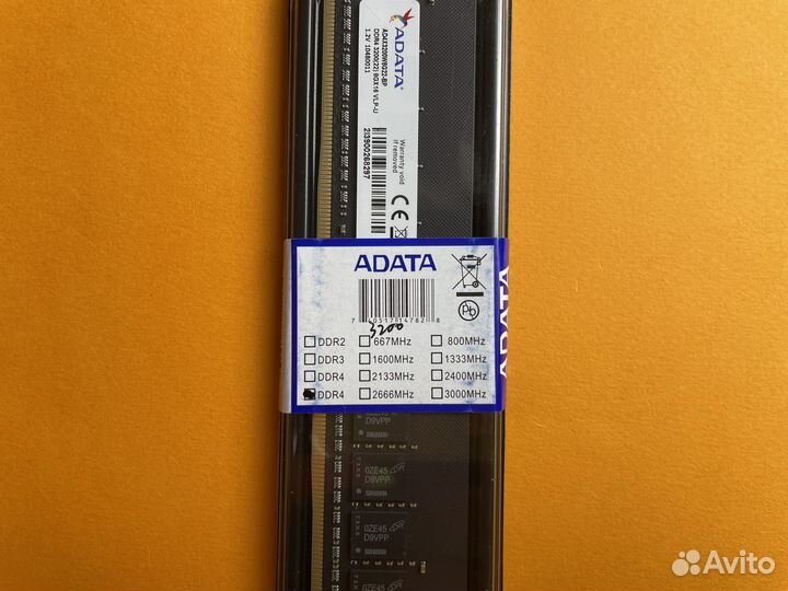 DDR4 3200 MHz 8GB adata dimm для пк Новые