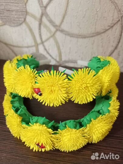 Ободочек с одуванчиками ручной работы