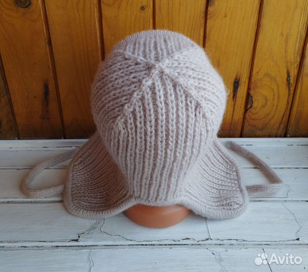 Шапка ушанка женская вязаная